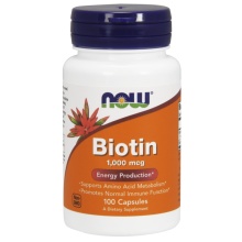 Витамины NOW Biotin 1000 мкг 100 капсул