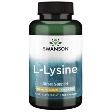 Аминокислота Swanson L-Lysine 500 мг 100 капсул